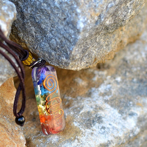 7 Chakra Orgone Healing Pendant | Gemstones Necklace for Spiritual Healing Self-Body Powers & Energy | Handmade - SUNSEED THE JOURNEY