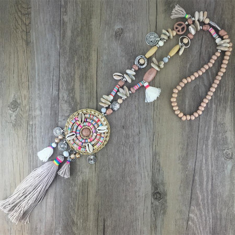Handmade Women Long Necklace Boho Bohemian Necklace Accessories Colorful Vintage Ethnic Punk Style Fashion Jewelry - SUNSEED THE JOURNEY