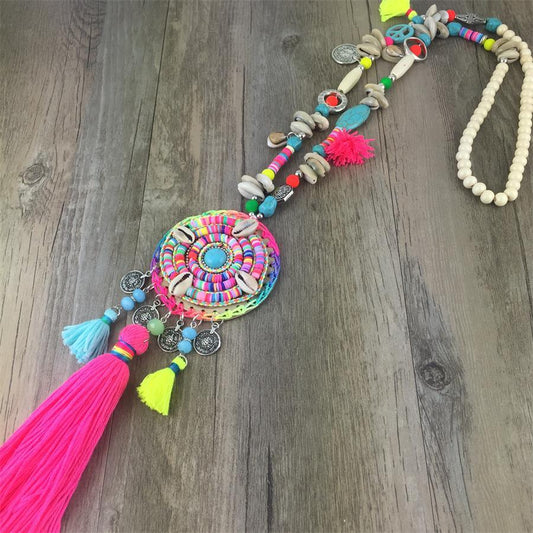 Handmade Women Long Necklace Boho Bohemian Necklace Accessories Colorful Vintage Ethnic Punk Style Fashion Jewelry - SUNSEED THE JOURNEY
