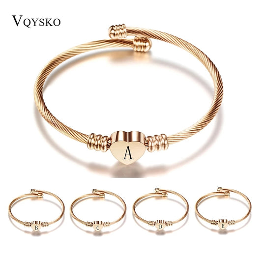 Rose Gold - Valentines Initial Bracelets