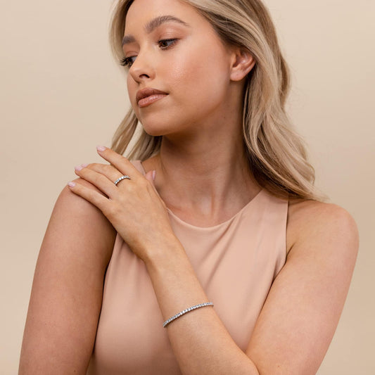 Dazzling Gold Plated Moissanite Bracelet | Diamond Bracelet for Women | Silver Sterling Dainty Bracelet - SUNSEED THE JOURNEY