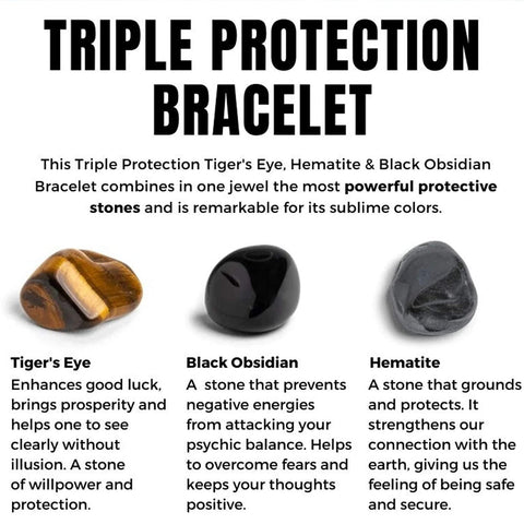 Triple Protection Adjustable Unisex Bracelets | 10mm Crystal Beads Handmade Bracelet | Passion Bracelet for Confidence and Motivation - SUNSEED THE JOURNEY