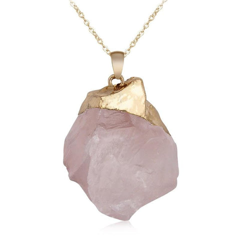 Clear Quartz Crystal Healing Pendants | Wire Handmade Jewelry | Natural Gemstones Necklace with Sterling Silver and Gold Plating