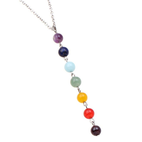 7 Chakra Gem Stone Beads Pendant Necklace Women Yoga Reiki Healing Balancing Maxi Chakra Necklaces Bijoux Femme Jewelry 2021 New - SUNSEED THE JOURNEY