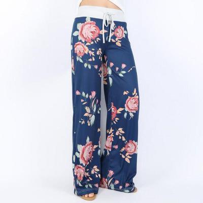Casual Printed Wide Leg Palazzo | High Waisted Baggy Sweatpants With Adjustable Drawstring | Large Plus Size Female Sports Trousers - SUNSEED THE JOURNEY