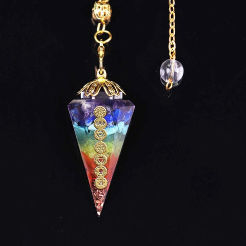 Orgonite Reiki Pendulum Natural Stone Amulet Healing 7 Chakra Crystal Energy Meditation Hexagonal Pendanr For Women Jewelry