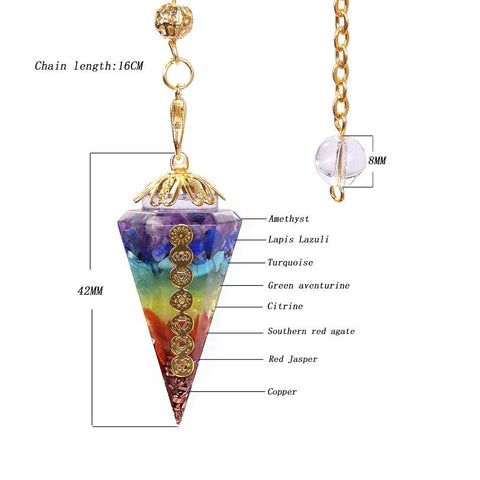 Orgonite Reiki Pendulum Natural Stone Amulet Healing 7 Chakra Crystal Energy Meditation Hexagonal Pendanr For Women Jewelry - SUNSEED THE JOURNEY