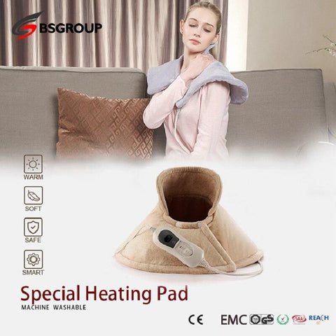 Electric Heating Pad for Neck and Shoulders | 220-240V Electric 3rd Gear Warming Pad | Instant Pain Relief Warmer with LED EU Plug - SUNSEED THE JOURNEY