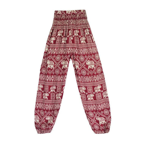 Loose Fit Elephant Printed Harem Pants | Trunks Printed Hippie Beach Pants | Casual High Rise Yoga Pants for Women - SUNSEED THE JOURNEY
