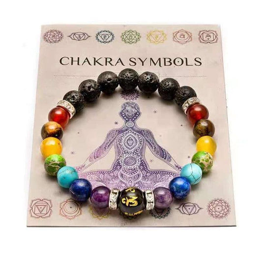 7 Chakra Bracelet with Meaning Cardfor Men Women Natural Crystal Healing Anxiety Jewellery Mandala Yoga Meditation Bracelet Gift - SUNSEED THE JOURNEY