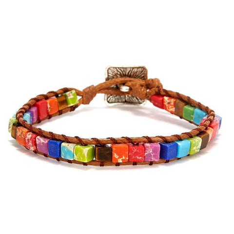 New Fashion Mixed Color Natural Stone Bracelet For Women Men Chakra Heart Wrap Leather Chain Bracelet&Bangle Charm Jewelry - SUNSEED THE JOURNEY