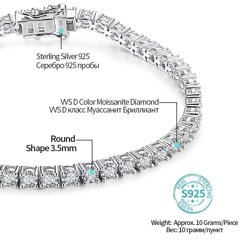 Dazzling Gold Plated Moissanite Bracelet | Diamond Bracelet for Women | Silver Sterling Dainty Bracelet - SUNSEED THE JOURNEY