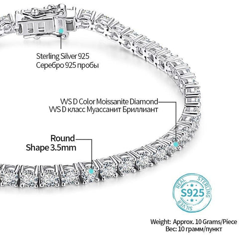 Dazzling Gold Plated Moissanite Bracelet | Diamond Bracelet for Women | Silver Sterling Dainty Bracelet
