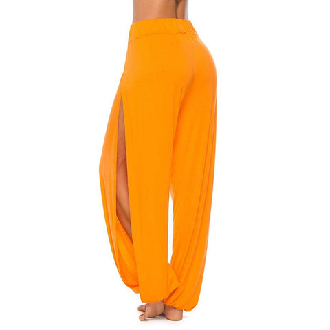 Casual High Waisted Side Split Yoga Pants | Loose Solid Colors Harlan Trousers | Ankle Elastic Full Length Trousers - SUNSEED THE JOURNEY